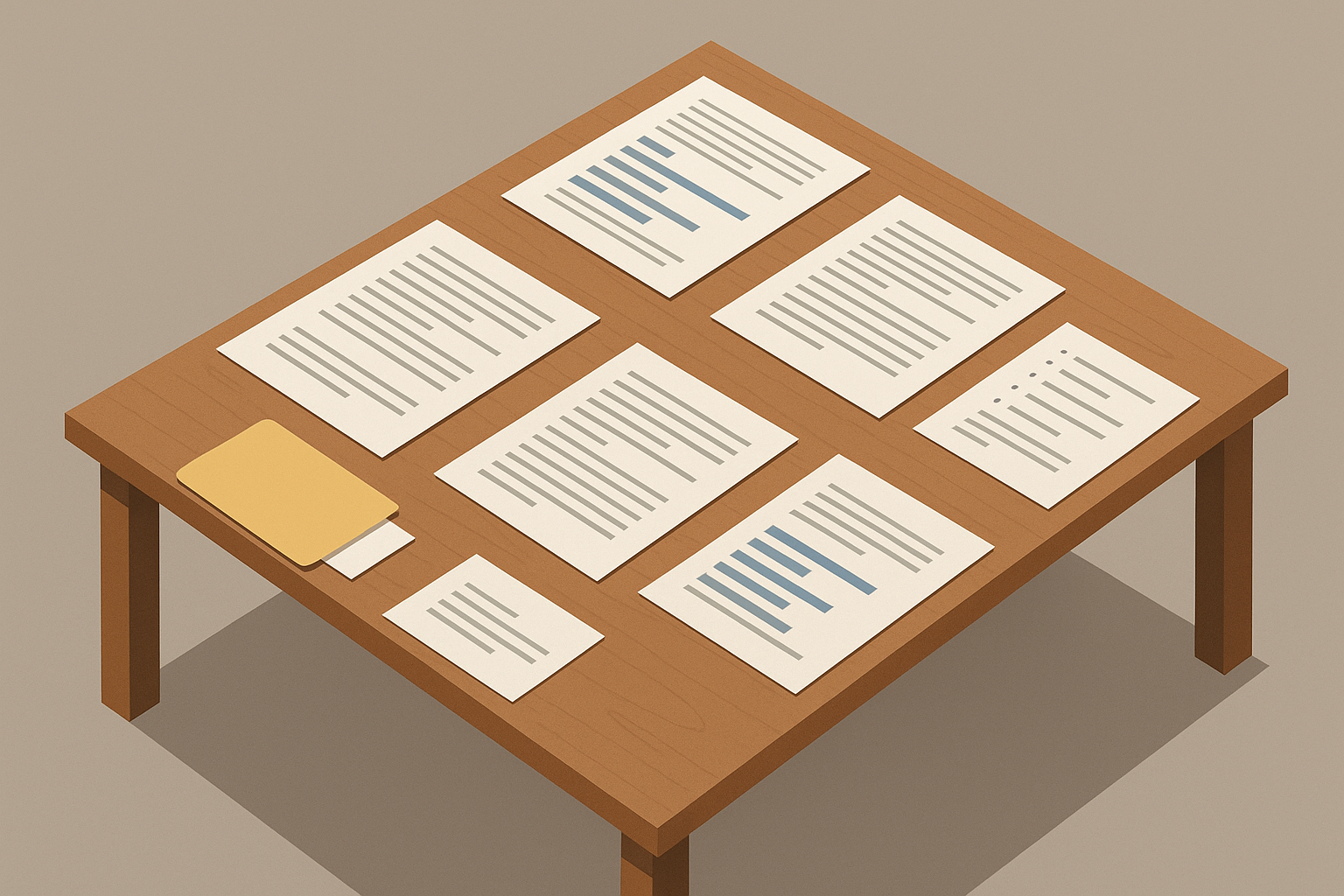 een tabel met documentatie